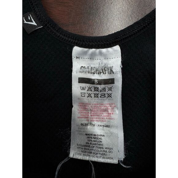 Gymshark Black Power Down Croplette Sports Top Size Small - Picture 4 of 5